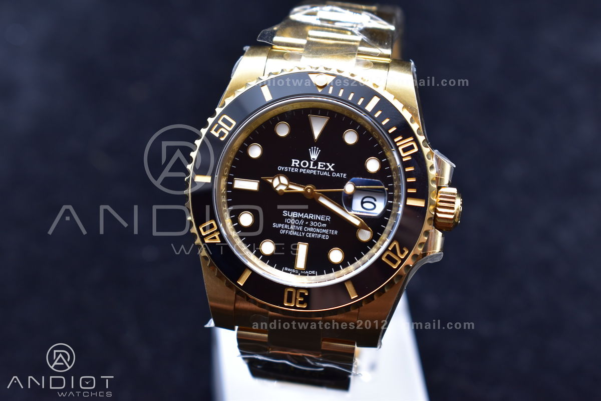 Submariner 116618 LN Black Ceramic YG Plated 904L Steel Clean 1:1 Best Edition VR3135